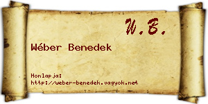 Wéber Benedek névjegykártya